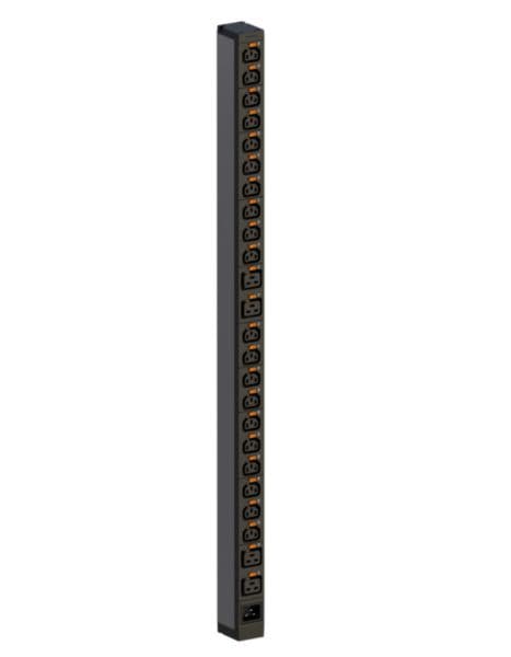 PDU, Zero-U, 1 phase 16A, 20 C13 outlets + 4 C19 outlets, with cord locking