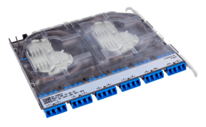 SYSTIMAX Propel Splice Cassette, 24LC/UPC with internal shutters, OS2 with ribbon fiber p
