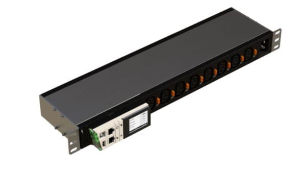 Intelligent PDU, metered (Node version), 19 inch, 1 phase 16A, 8 C13 outlets with cord locking, C20 inlet