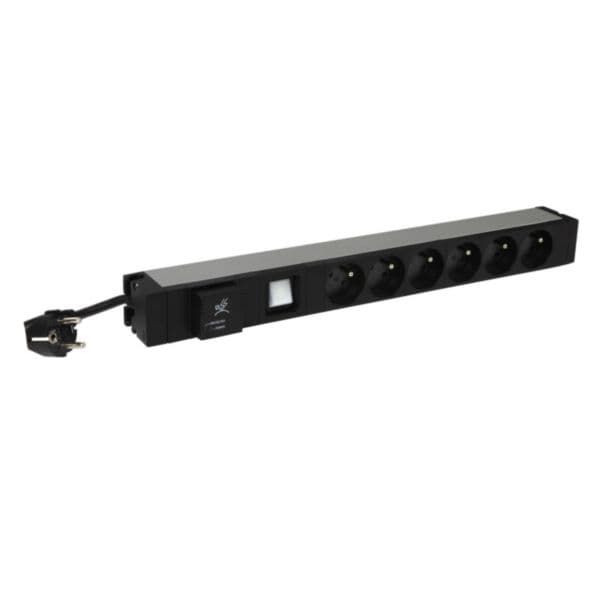 LCS³ 19" PDU 1U 6 x 2P+E french standard with 3m power supply cord and equipped with a SPD and a luminous switch