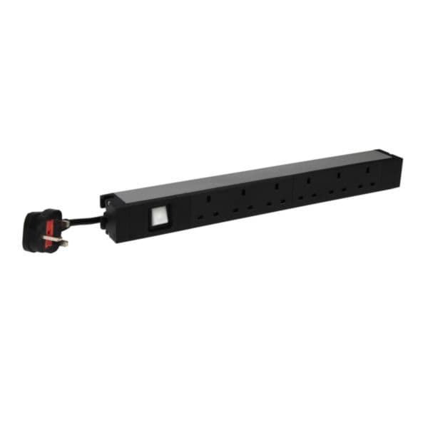 LCS³ 19" PDU 1U 6 x 2P+E british standard with 3m power supply cord and 1 luminous switch