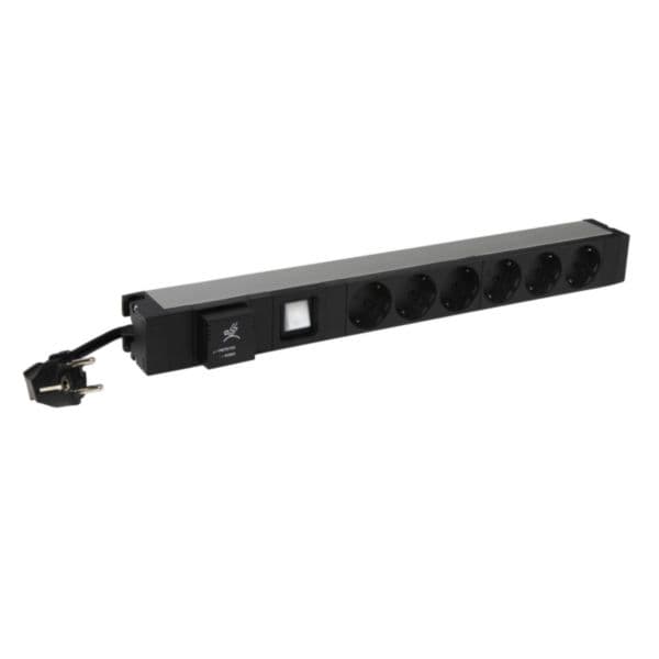 LCS³ 19" PDU 1U 6 x 2P+E german standard with 3m power supply cord and equipped with a SPD and a luminous switch