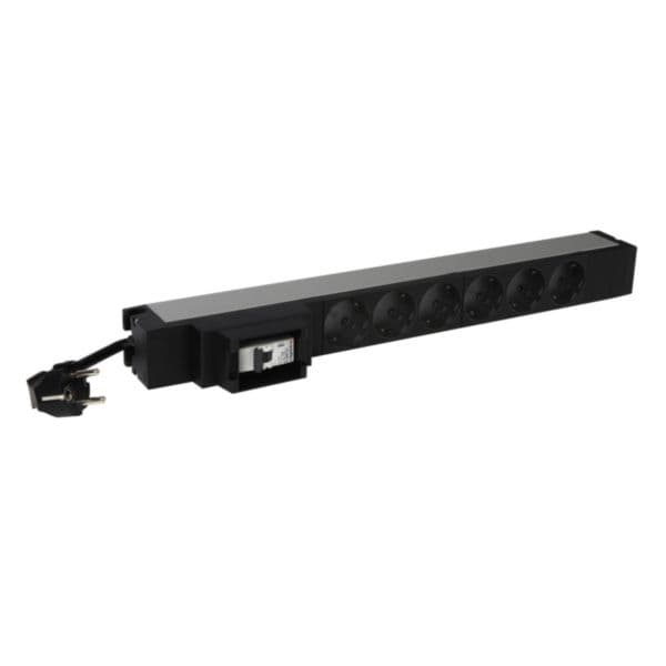 LCS³ 19" PDU 1U 6 x 2P+E german standard with 3m power supply cord equipped with a MCB 1P C16 6kA