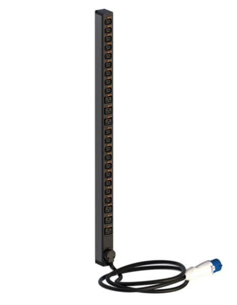 PDU, Zero-U, 1 phase 16A, 18 C13 outlets + 6 C19 outlets, with cord locking