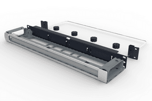 CommScope MP-1U Panel, accepts four G2 data modules or 360DP panels with fiber management trough