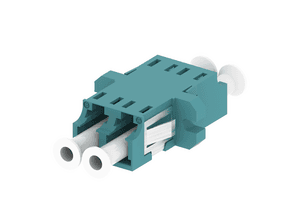CommScope LC DUPLEX MM OM3/OM4 ADAPTER W/FLANGE AQUA