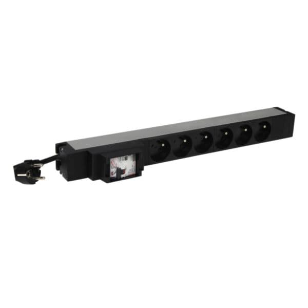 LCS³ 19" PDU 1U 6 x 2P+E french standard with 3m power supply cord and equipped with a RCBO 30mA