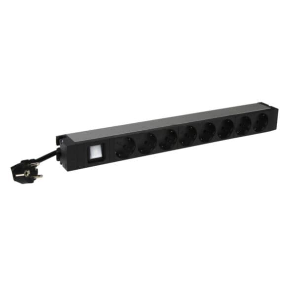 LCS³ 19" PDU 1U 8 x 2P+E german standard with 3m power supply cord and equipped with a luminous switch