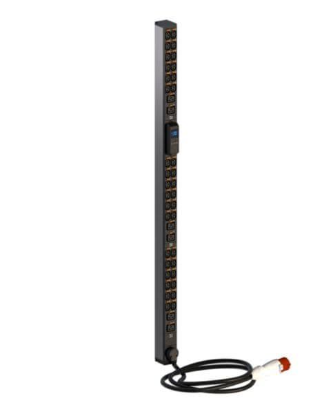 PDU, Zero-U, 3 phase 16A, with local power meter, 36 C13 outlets + 6 C19 outlets, with cord locking