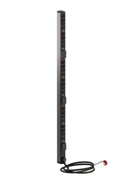 PDU, Zero-U, 3 phase 32A, 24 High Density C13 outlets + 12 C19 outlets, with cord locking