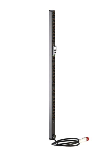 Intelligent PDU, switched (Node version), Zero-U, 3 phase 16A, 24 C13 outlets + 6 C19 outlets, with cord locking