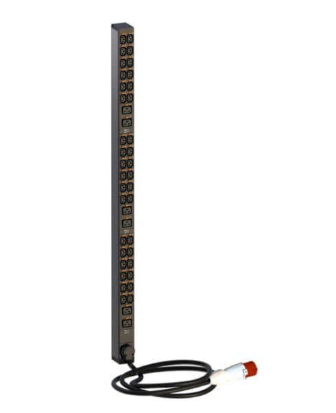 PDU, Zero-U, 3 phase 16A, 36 High Density C13 outlets + 6 C19 outlets, with cord locking
